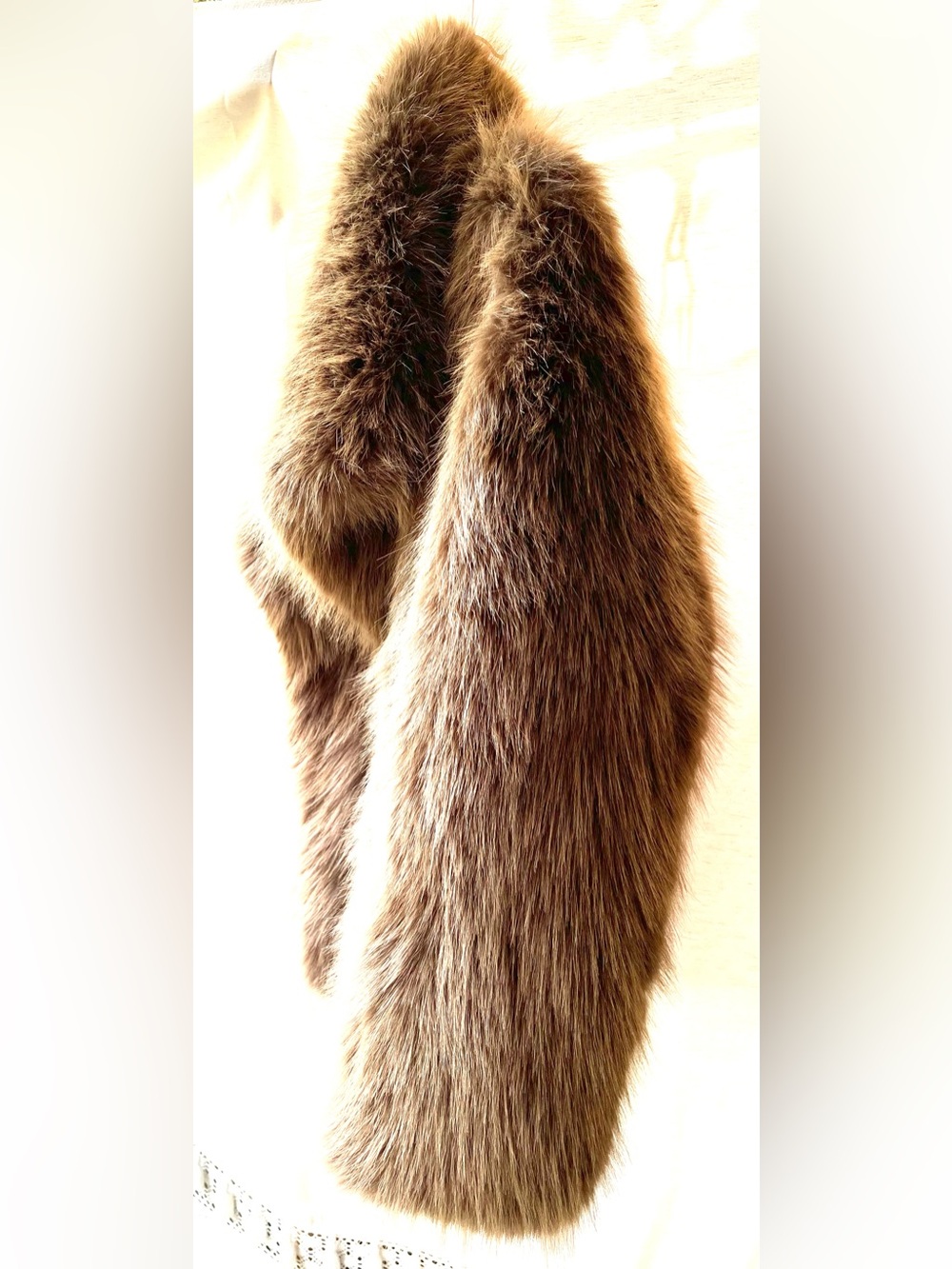 Short Faux Fur Coat Lapel Collar Long Sleeves Chic Viral Brown Teddy Coat Small - Picture 11 of 16